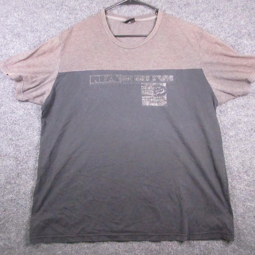 Vintage Y2K Narrow Shirt Mens XL Black Two Tone Logo Graphic T Shirt Tee